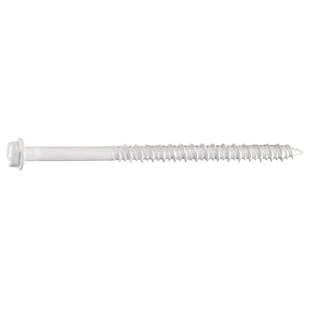 Midwest Fastener Masonry Screw, 3/16" Dia., Hex, 3 1/4 in L, Steel White Ruspert, 100 PK 54475